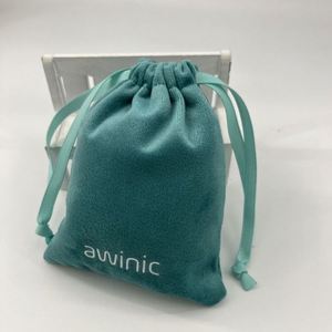 Custom Logo Hot Stamping Recyclable Silk Velvet Jewelry Gift Bag for Watch and Necklaces with <b>Drawstring</b> Dust Bag - Product Image 6