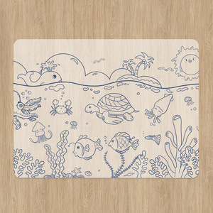 Tapis de dessin en silicone pour enfants, tapis de peinture lavable, stylo aquarelle, série Espace Océan, rond/carré - Product Image 6