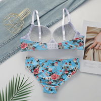 Ensemble de soutien-gorge push-up sexy à imprimé floral de haute qualité pour femmes, deux pièces