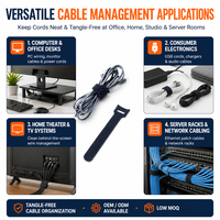 Bande de fixation auto-agrippante réglable et réutilisable en nylon durable, légère et résistante, pour l'organisation des câbles