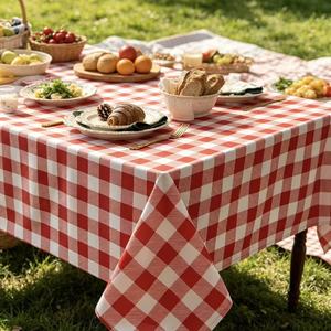 Nappe de table extérieure moderne en plastique tissé durable et lavable, motif géométrique carré jaune <span class=keywords><strong>Laro</strong></span> - Product Image 3