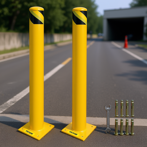 Barrera de Seguridad Vevor de 48 Pulgadas de Altura y 5.5 Pulgadas de Diámetro, Barrera de Tráfico de Acero Amarillo para Protección Vial - Product Image 2