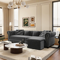 Canapé Chesterfield 89 pouces, canapé-lit convertible 3-en-1, canapé-lit king size, chaise longue en velours, canapé-lit 3 places