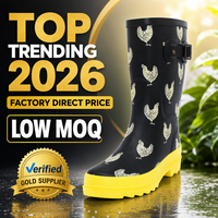 Bottes de pluie en caoutchouc naturel pour femmes, impression personnalisée, support OEM ODM, imperméables, mi-mollet, motif Teckel, fournisseur en gros