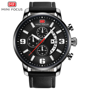Reloj de Cuarzo Casual Popular MINI FOCUS MF0025G para Hombre, Cronógrafo con 3 Esferas y 6 Manecillas, Correa de Cuero, Resistente al Agua, Relojes Multifunción para Chico - Product Image 4