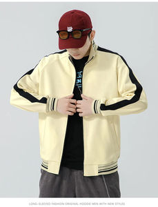 Usine de mode à la mode en gros fermeture éclair vierge fermeture éclair personnalisée maillot de baseball vestes d'université de baseball - Product Image 4