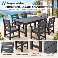Chaises Adirondack modernes 7 pièces, toutes saisons, imperméables, en HDPE, pliables, portables, pour cour, villa, parc, hôtel, restaurant