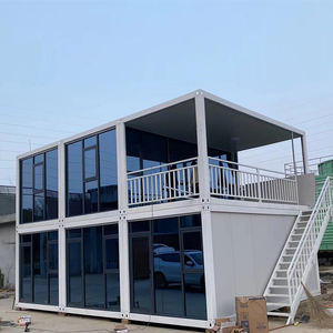 Vente en gros mobile blanc personnalisé 2 3 4 chambres à coucher et sol de bain maison conteneur d'habitation préfabriquée portable ensemble avec porte en verre - Product Image 2