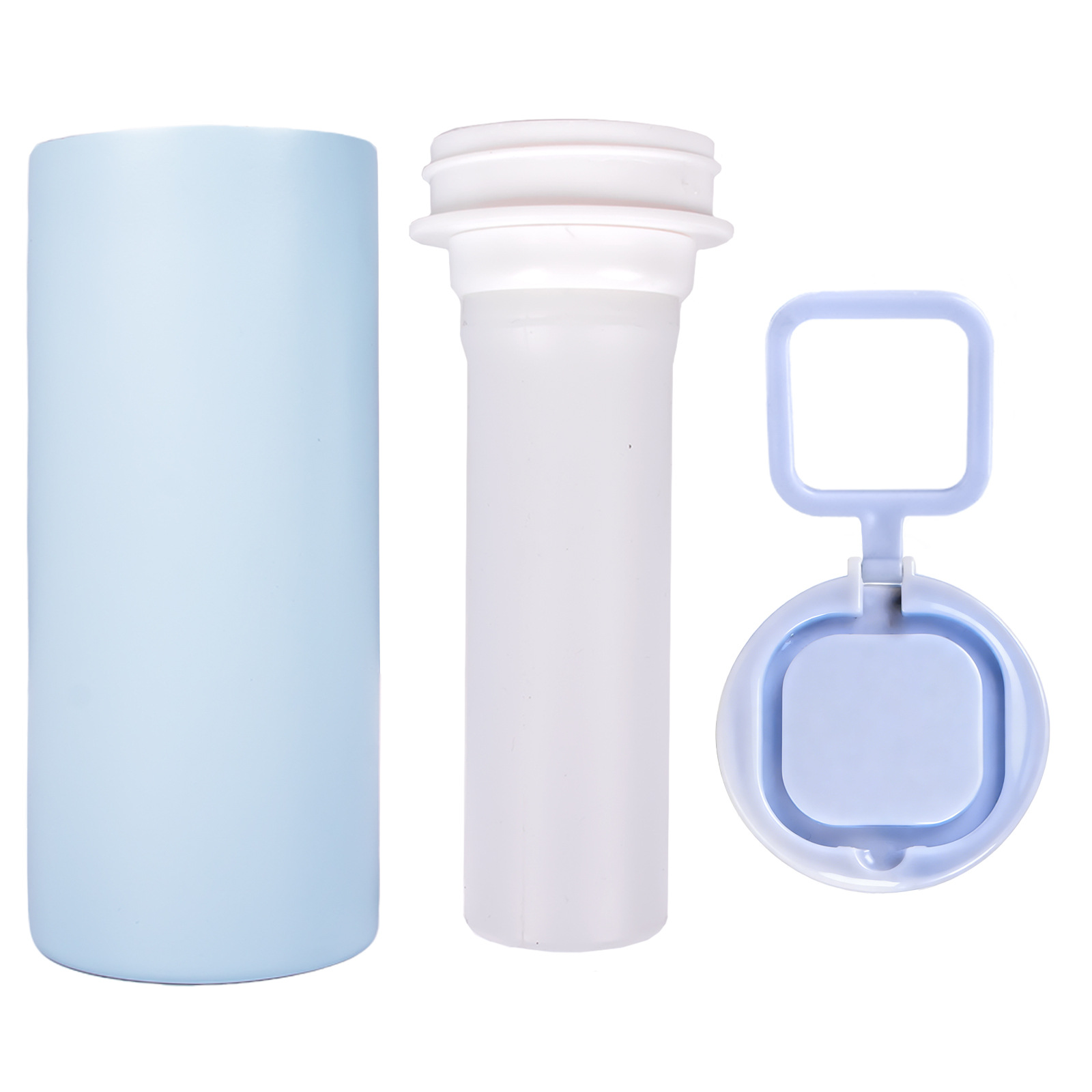 New Stainless Steel Silicone Ice Bag Blue Color Ice Pack Cylindrical Cooler