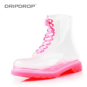 Phụ nữ trong suốt sáng bóng mắt cá chân gót giày mắt cá chân <span class=keywords><strong>pvc</strong></span> mưa khởi động giày cho phụ nữ - Product Image 3