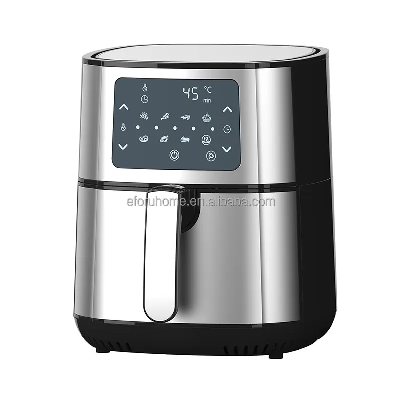 EFORU 5.5L Fritadeira de ar com tela de toque digital de aço inoxidável para cozinhar fritados e circulação aquecida uniformemente sem óleo