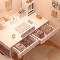 Bureau d'étude en bois double pour enfants, style crème, non pliable, avec grand plateau, idéal pour le bureau et les étudiants
