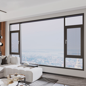 Varietà di profili decorativi in alluminio nuovo design finestre a battente in vetro temperato a pannello singolo <span class=keywords><strong>finestra</strong></span> in vetro a doppio vetro - Product Image 2