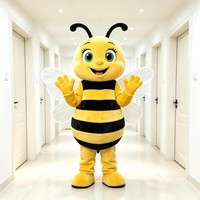 Costume de mascotte d'abeille jaune et noire mignonne Leehom pour adulte, en peluche EVA, tenue intégrale unisexe pour anniversaire et Halloween