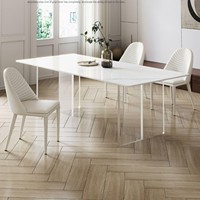 Italienische Luxus-Esszimmer-Sets Tisch und Stuhl Acryl Marmor Modernes Esszimmer-Set