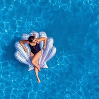 Fauteuil de relaxation gonflable en forme de coquille pour piscine et plage, siège flottant d'été