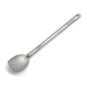 Grande cuillère ronde à Long manche en titane pur, cuillère à Long manche, fournitures de Camping en plein air, vaisselle de pique-nique, tourisme, randonnée, vaisselle artisanale - Product Image 1
