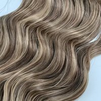 Extensions de cheveux tissées à la machine 100% naturelles, double trame, qualité salon, couleur mèches blondes, ondulation naturelle, vente en gros