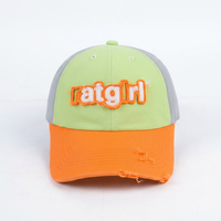 Casquette de baseball snapback en coton avec broderie de lettres vintage personnalisée, style sportif, 6 panneaux, visière plate, design bicolore