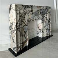 Cheminée en marbre naturel en gros pour intérieur, chambre à coucher, décorative, moderne, salon, cheminée en marbre Calacatta Nero