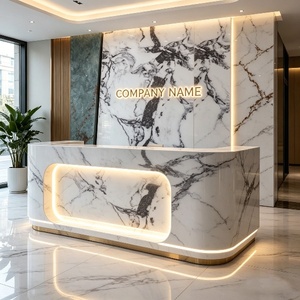 Mostrador de Recepción Cuadrado de Mármol Moderno, Marca OEM <span class=keywords><strong>SM</strong></span>, de Lujo, para Hotel u Oficina, Ecológico, Resistente al Fuego y al Agua, 1 Año de Garantía - Product Image 1