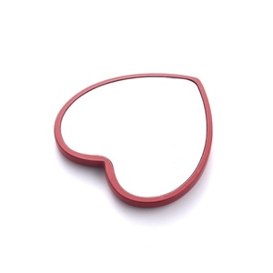 Brand Logo Red Color Luxury Shiny <b>Compact</b> Pocket Zinc Alloy Portable Makeup <b>Mirror</b> - Product Image 1