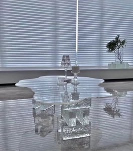 Moderner minimalisti scher klarer Acryl-Couch tisch Kleiner Beistell tisch für Wohn möbel für kleine Räume Glasscheibe Villa - Product Image 4