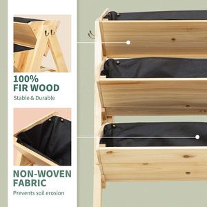 Planteur pour plantes de jardin, lit surélevé à 3 niveaux, avec crochets latéraux et plateau de rangement, fournitures de jardin - Product Image 5