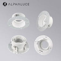 ALPHALUCE Nouveau design de boîtier encastré sans cadre pour spot GU10, bronze brossé, réflecteur interne, cadre de plafond encastré sans joint