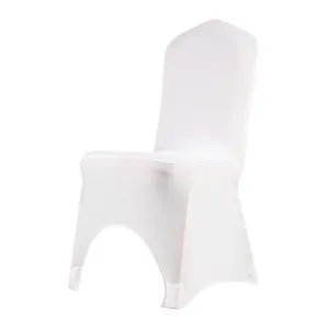 Custom Black Arched Chair Cover Printed Spandex Wedding White Chair Cloth for Banquet