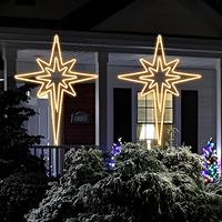Guirlandes lumineuses LED pour fenêtre en forme d'étoile, IP65, à brancher, CRI95, 2700K, blanc chaud, étanches, suspendues, pour l'extérieur, les fêtes, la maison