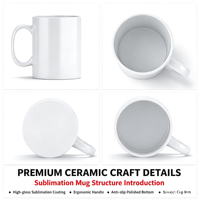 Mug de sublimation 11 oz, tasse personnalisable vierge en gros pour les boutiques de souvenirs et les fournitures professionnelles