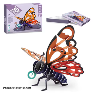 39 piezas niños educativos DIY ensamblar 3D insecto modelo <span class=keywords><strong>mariposa</strong></span> rompecabezas juego - Product Image 4