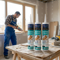 Mastic silicone acétique DIY GP : Colle étanche facile à appliquer pour la réparation de vitres d'aquariums et les projets de calfeutrage domestique