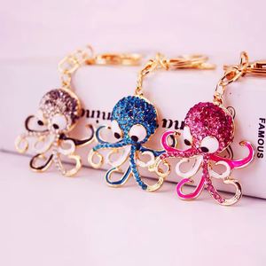 Wholesale Cute Ocean Keychain Turtle Dolphin Crab Metal Charm Bling Rhinestone Fashion <b>Bag</b> Accessory Car Keychain - Product Image 2