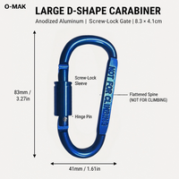 Mosquetón de Aleación de Aluminio en Forma de D, Anodizado, para Exteriores, para Mochila, Llavero, Camping, Carga de 20 kg, 9 Colores, Personalizable OEM