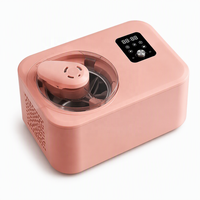 Mesin Pembuat Es Krim 1.2L Otomatis, Pembuat Dessert Beku Digital dengan Timer, Mesin Es Krim Soft Serve, Pembuat Yogurt untuk Meja Dapur
