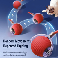 Balle de jeu interactive automatique intelligente en plastique pour chat, jouet roulant rechargeable par USB pour l'exercice des animaux de compagnie