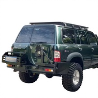 Porte-bagages de toit en aluminium robuste 4x4 tout-terrain pour Nissan Patrol Y61 2005+ Cadre de toit pour le transport de bagages, de camping-car, de plateforme pour le camping