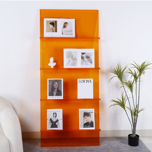 Scaffale per libri in acrilico <span class=keywords><strong>blu</strong></span> trasparente sul pavimento per riporre e esporre - Product Image 2