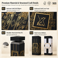 Coffret Cadeau Luxe Haut de Gamme pour Vins et Spiritueux, Boîte Rigide avec Lamination Mate, Motif Vigne Baroque, Filigrane Doré, Écologique et Magnétique