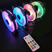 Caja de PC personalizada para juegos, ventilador de gabinete de ordenador con controlador con mando a distancia 12V d 12025 120mm, juego de refrigeración, ventilador Argb Rgb