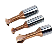 Fraise à chanfreiner en carbure revêtu pour usinage CNC, 120 90 60 degrés, 4 cannelures, OEM, pour débavurage, bois, métal, coupe interne