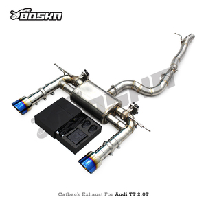 ท่อไอเสียแคทแบคแบบตรงรุ่นพร้อมวาล์วอิเล็กทรอนิกส์สำหรับ Audi TT/TTS 2.0T ปี 2010-2019 ยี่ห้อ Boska ผลิตจากสแตนเลส 304 ขัดเงา - Product Image 2
