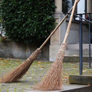 Balai en bambou naturel, manche de 142 cm, 18 poils, pour le nettoyage des jardins et des rues - Product Image 5