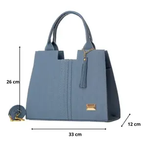Bolso Bandolera Azul para Mujer Fana Athenea M3722 con Diseño de Almohada, Cierre de Cremallera y Botón, Elegante Bolso de Mano para Uso Diario - Product Image 4