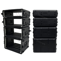 Boîtier de transport pour amplificateur en plastique ABS haute résistance, anti-explosion, HDPE PE 2U 3U 4U 6U 8U 12U 14U 16U 260 390 528 mm de profondeur, OEM