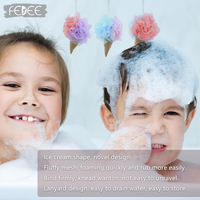 Spons mandi anak-anak, spons mandi kerucut es krim Loofah untuk anak-anak Spa mandi