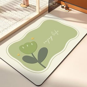 Tapis de bain en terre de diatomée Yongjin 38x58cm 48x78cm 58x88cm, motif floral, antidérapant, séchage rapide, pour la maison et la salle de bain - Product Image 4