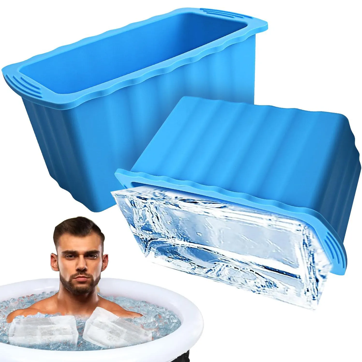 Thêm Lớn Tái Sử Dụng Ice Blocks Cubes Khuôn Silicone Ice Cube Khuôn Cho Tủ Đông Tắm Máy Làm Lạnh